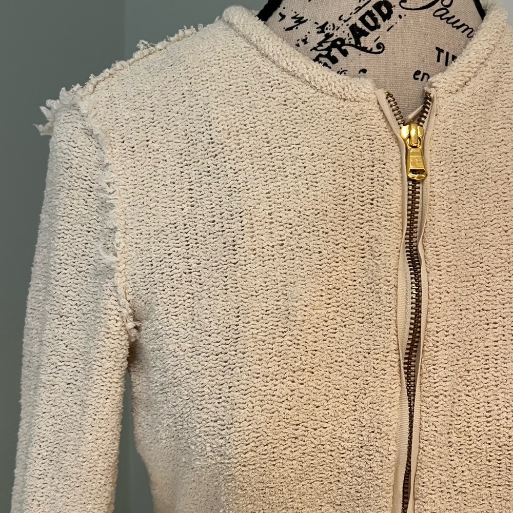 Zara Peplum Knit Jacket/Blazer | Cream | Preowned - Picture 10 of 13